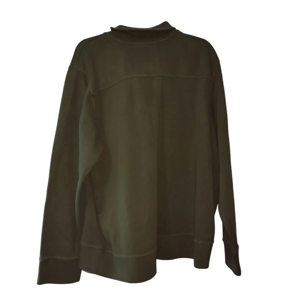 Eddie Bauer Men's Olive Green 1/2 Zip Pullover Sweater - 2XL